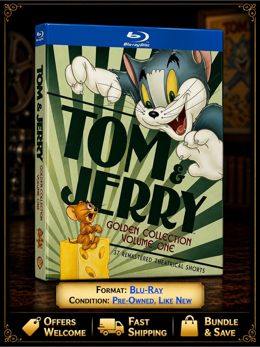 Tom & Jerry Golden Collection Volume 1 Blu-ray 2 Disc Set Slipcover Remastered